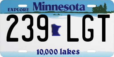 MN license plate 239LGT
