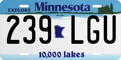 MN license plate 239LGU