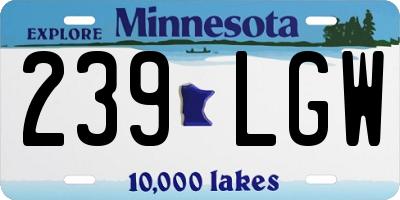 MN license plate 239LGW
