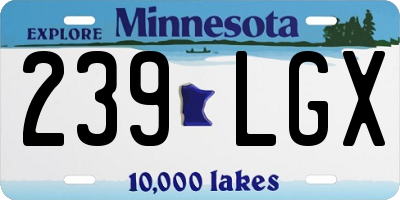 MN license plate 239LGX