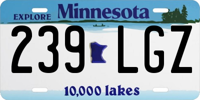 MN license plate 239LGZ