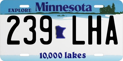 MN license plate 239LHA