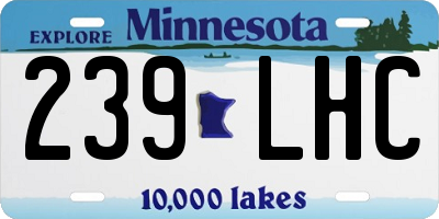 MN license plate 239LHC