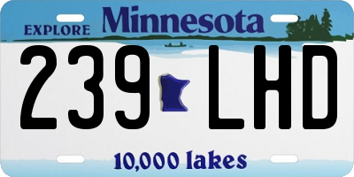 MN license plate 239LHD