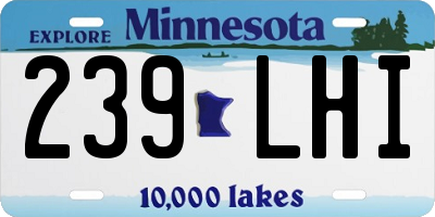 MN license plate 239LHI