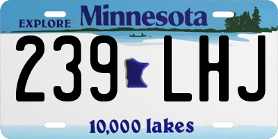 MN license plate 239LHJ