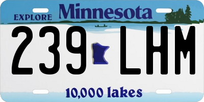 MN license plate 239LHM