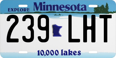 MN license plate 239LHT