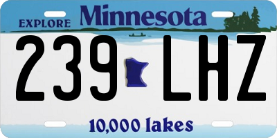 MN license plate 239LHZ