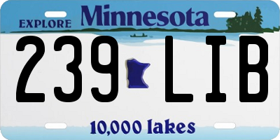 MN license plate 239LIB