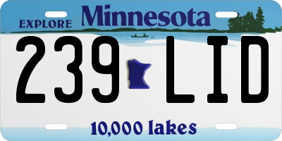 MN license plate 239LID