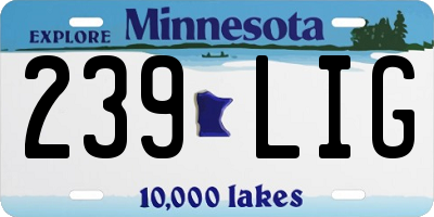 MN license plate 239LIG