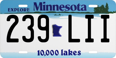 MN license plate 239LII