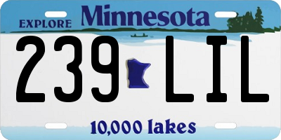 MN license plate 239LIL