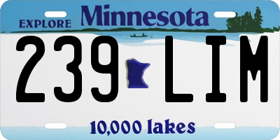 MN license plate 239LIM