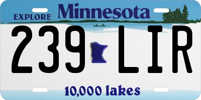 MN license plate 239LIR