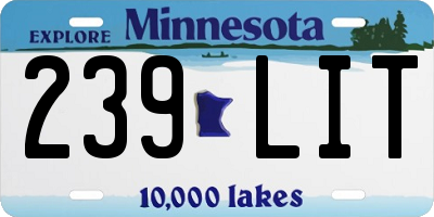 MN license plate 239LIT