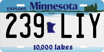 MN license plate 239LIY