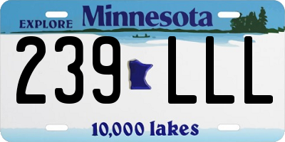 MN license plate 239LLL