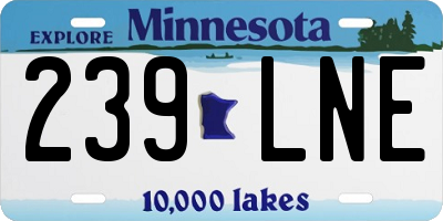 MN license plate 239LNE