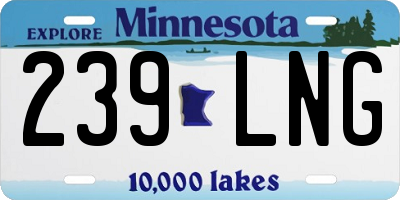MN license plate 239LNG