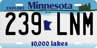 MN license plate 239LNM