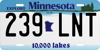 MN license plate 239LNT