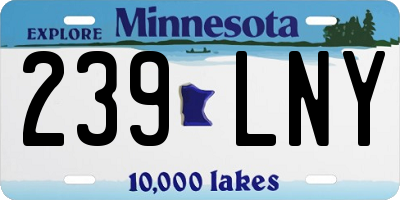 MN license plate 239LNY
