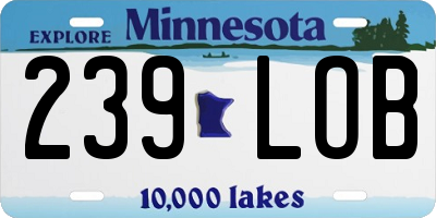 MN license plate 239LOB