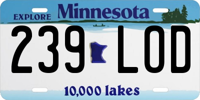 MN license plate 239LOD