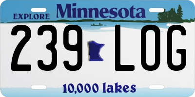 MN license plate 239LOG