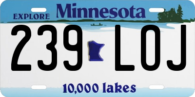 MN license plate 239LOJ