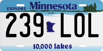 MN license plate 239LOL