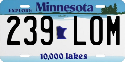 MN license plate 239LOM