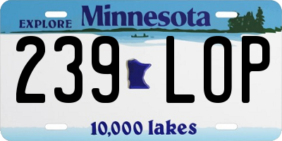MN license plate 239LOP