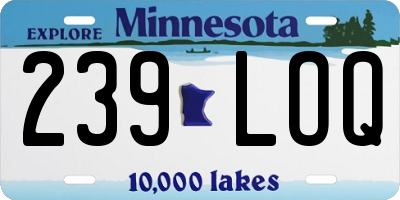 MN license plate 239LOQ