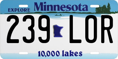 MN license plate 239LOR