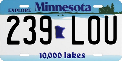 MN license plate 239LOU