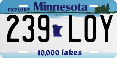MN license plate 239LOY