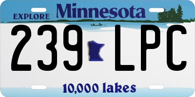 MN license plate 239LPC