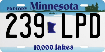 MN license plate 239LPD