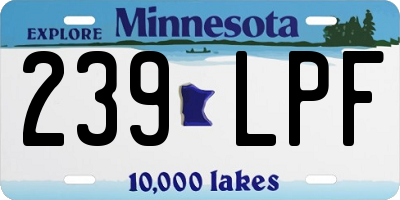 MN license plate 239LPF