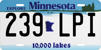 MN license plate 239LPI