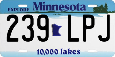 MN license plate 239LPJ