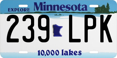 MN license plate 239LPK