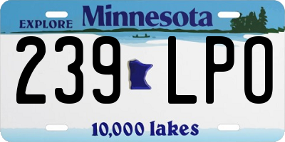 MN license plate 239LPO