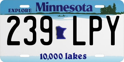 MN license plate 239LPY