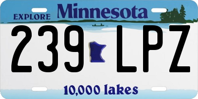 MN license plate 239LPZ