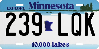 MN license plate 239LQK