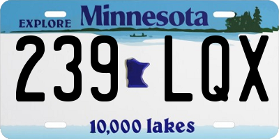MN license plate 239LQX